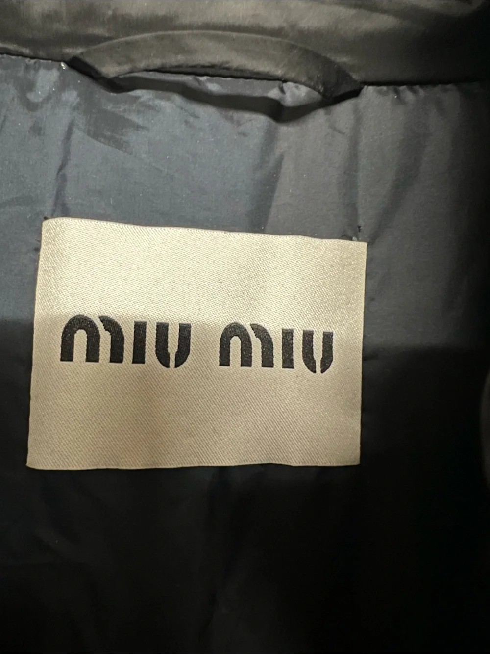 New Miu Miu Light Pongé Navy Puffer Down Vest